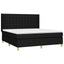 kontinentalseng med LED-lys 160x200 cm stof sort