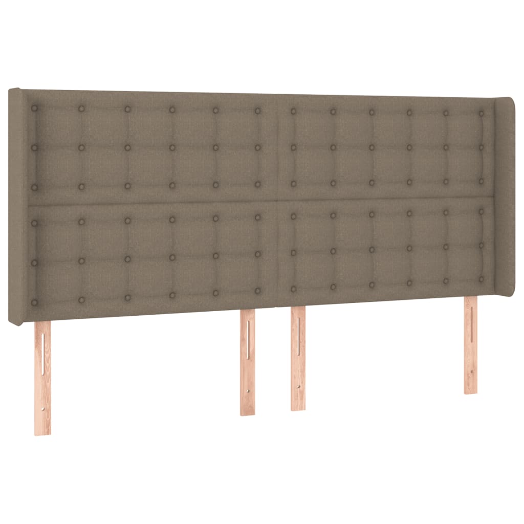 kontinentalseng med LED-lys 180x200 cm stof gråbrun