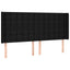 kontinentalseng med LED-lys 200x200 cm stof sort