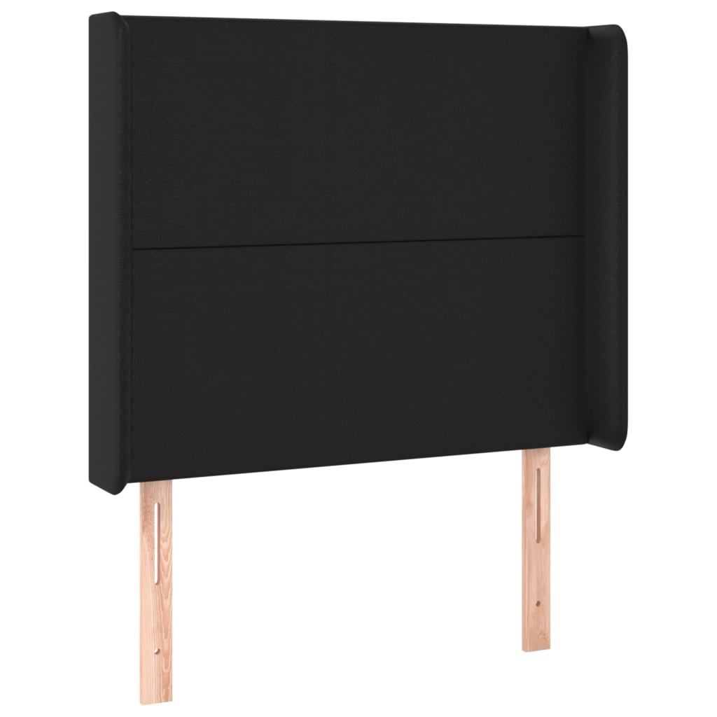 kontinentalseng med LED-lys 80x200 cm kunstlæder sort
