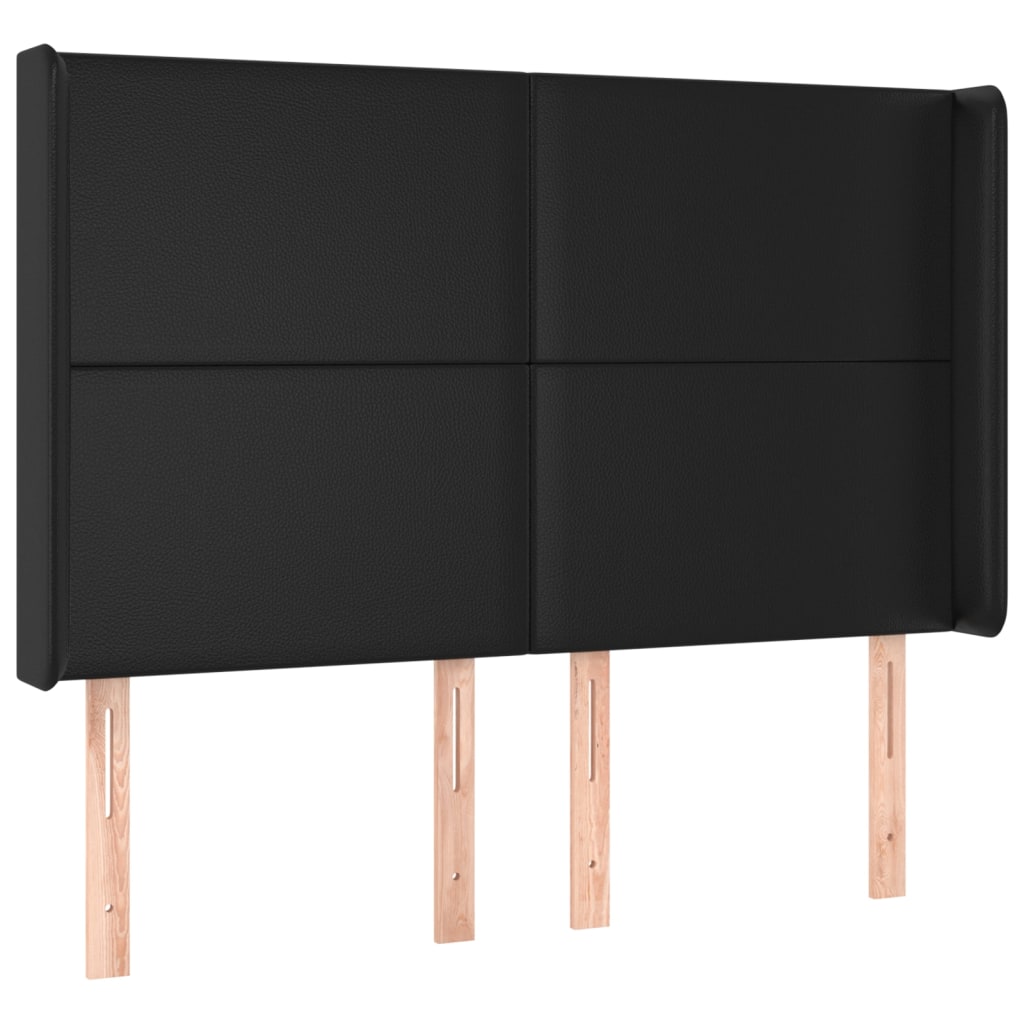 kontinentalseng med LED-lys 140x190 cm kunstlæder sort