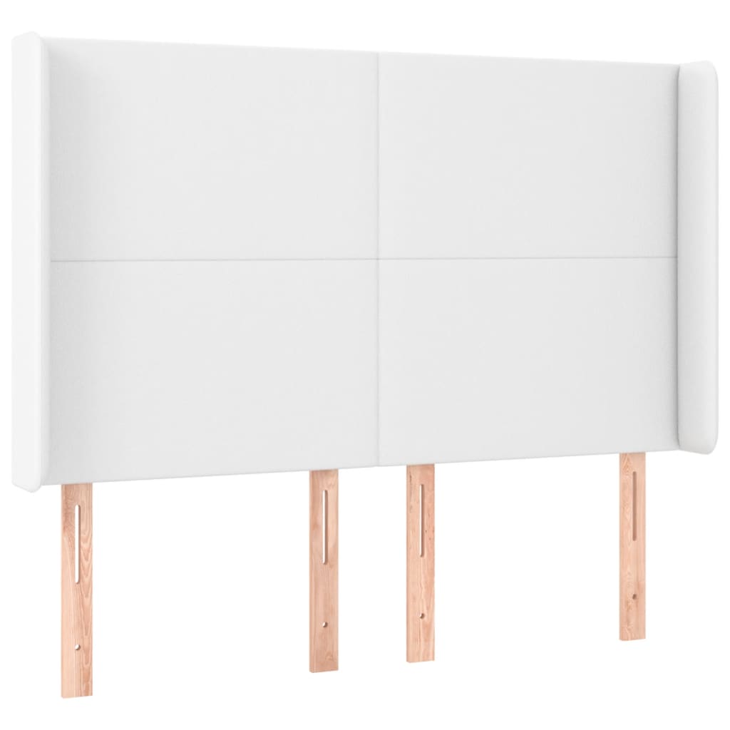 kontinentalseng med LED-lys 140x190 cm kunstlæder hvid