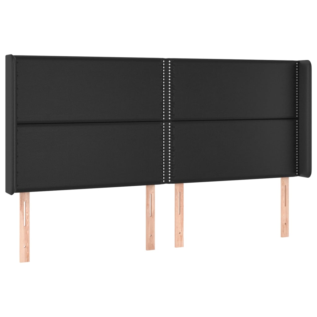 kontinentalseng med LED-lys 200x200 cm kunstlæder sort