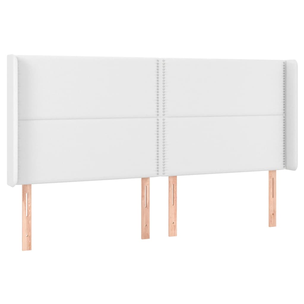 kontinentalseng med LED-lys 200x200 cm kunstlæder hvid