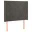 kontinentalseng med LED-lys 90x190 cm fløjl mørkegrå