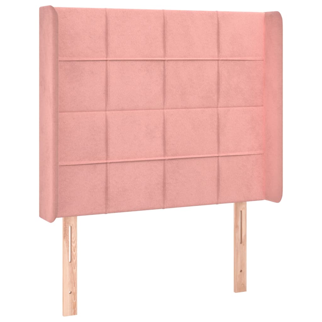 kontinentalseng med LED-lys 80x200 cm velour pink