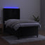 kontinentalseng med LED-lys 90x200 cm fløjl sort
