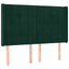 kontinentalseng med LED-lys 140x190 cm fløjl mørkegrøn