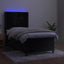 kontinentalseng med LED-lys 80x200 cm velour sort