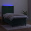 kontinentalseng med LED-lys 80x200 cm velour mørkegrøn