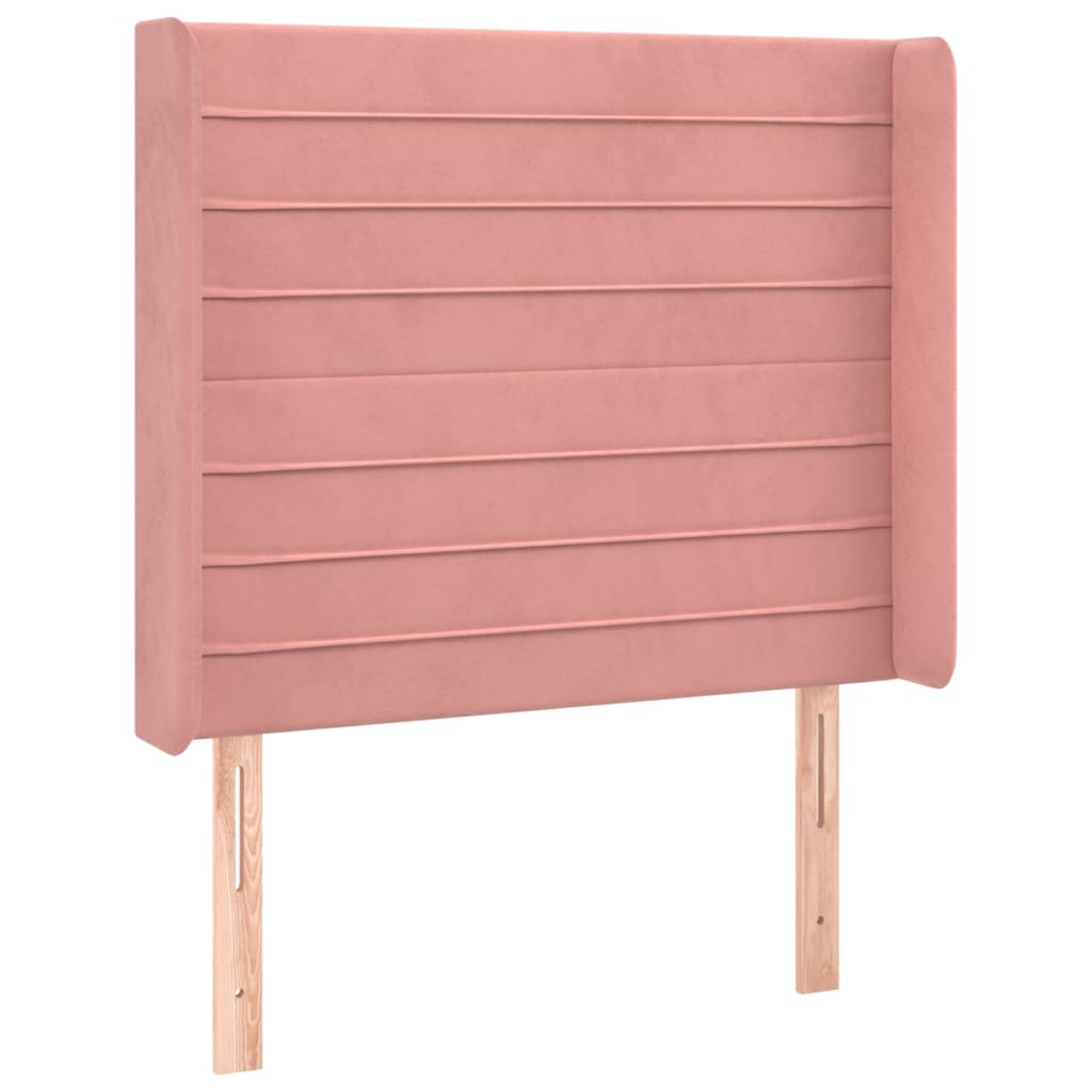 kontinentalseng med LED-lys 80x200 cm velour pink