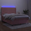 kontinentalseng med LED-lys 140x190 cm fløjl lyserød