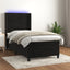 kontinentalseng med LED-lys 80x200 cm velour sort