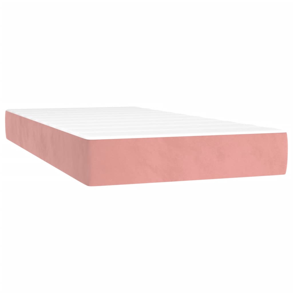 kontinentalseng med LED-lys 80x200 cm velour pink