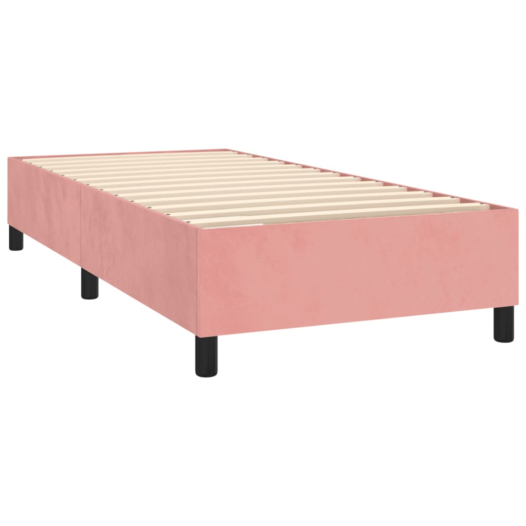 kontinentalseng med LED-lys 80x200 cm velour pink