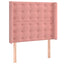 kontinentalseng med LED-lys 80x200 cm velour pink