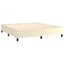 kontinentalseng med LED-lys 180x200 cm kunstlæder cremefarvet