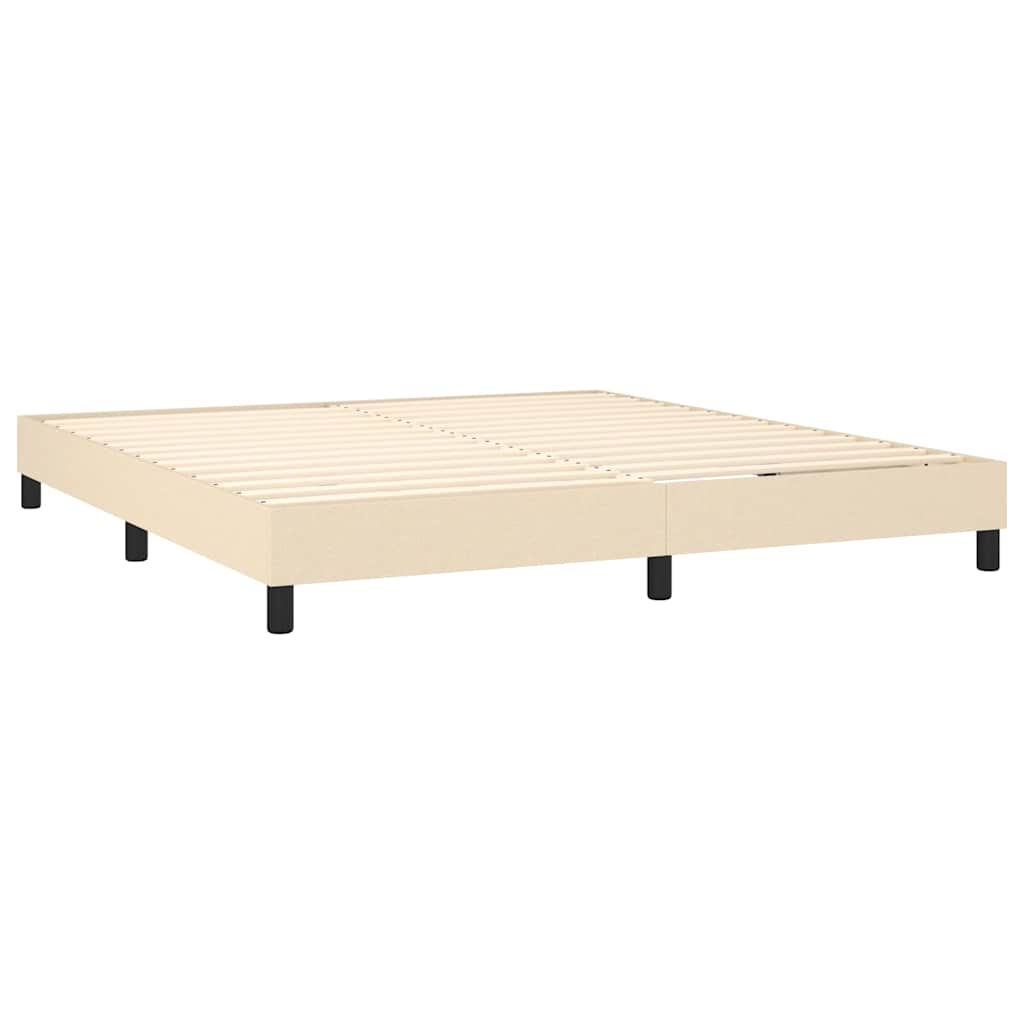 kontinentalseng med madras 180x200 cm stof cremefarvet