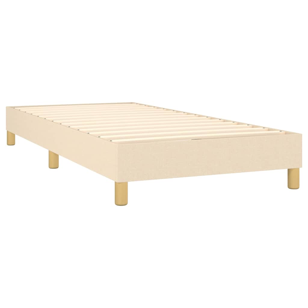 kontinentalseng med madras 90x190 cm stof cremefarvet
