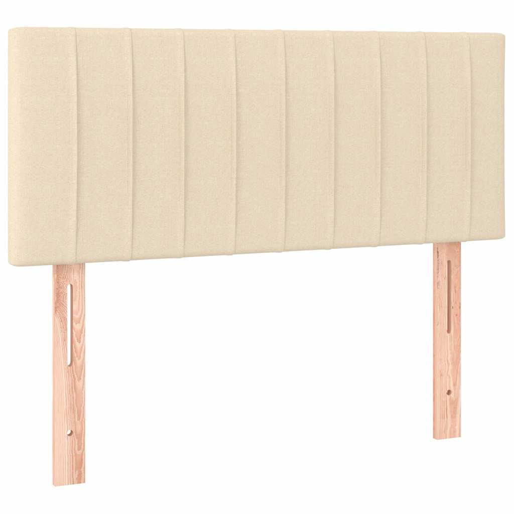 kontinentalseng med madras 90x190 cm stof cremefarvet