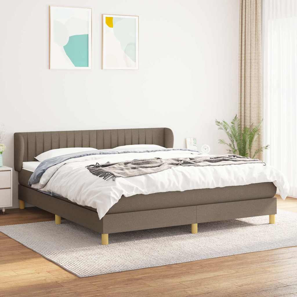 kontinentalseng med madras 180x200 cm stof gråbrun