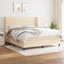 kontinentalseng med madras 180x200 cm stof cremefarvet