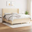 kontinentalseng med madras 180x200 cm stof cremefarvet