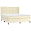 kontinentalseng med madras 180x200 cm kunstlæder cremefarvet