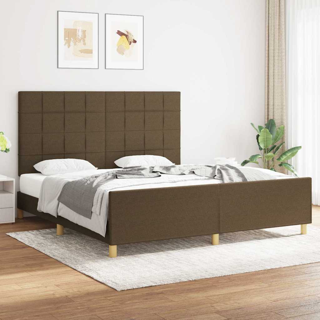 sengeramme uden madras 180x200 cm stof mørkebrun