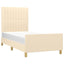 sengeramme uden madras 90x190 cm stof cremefarvet