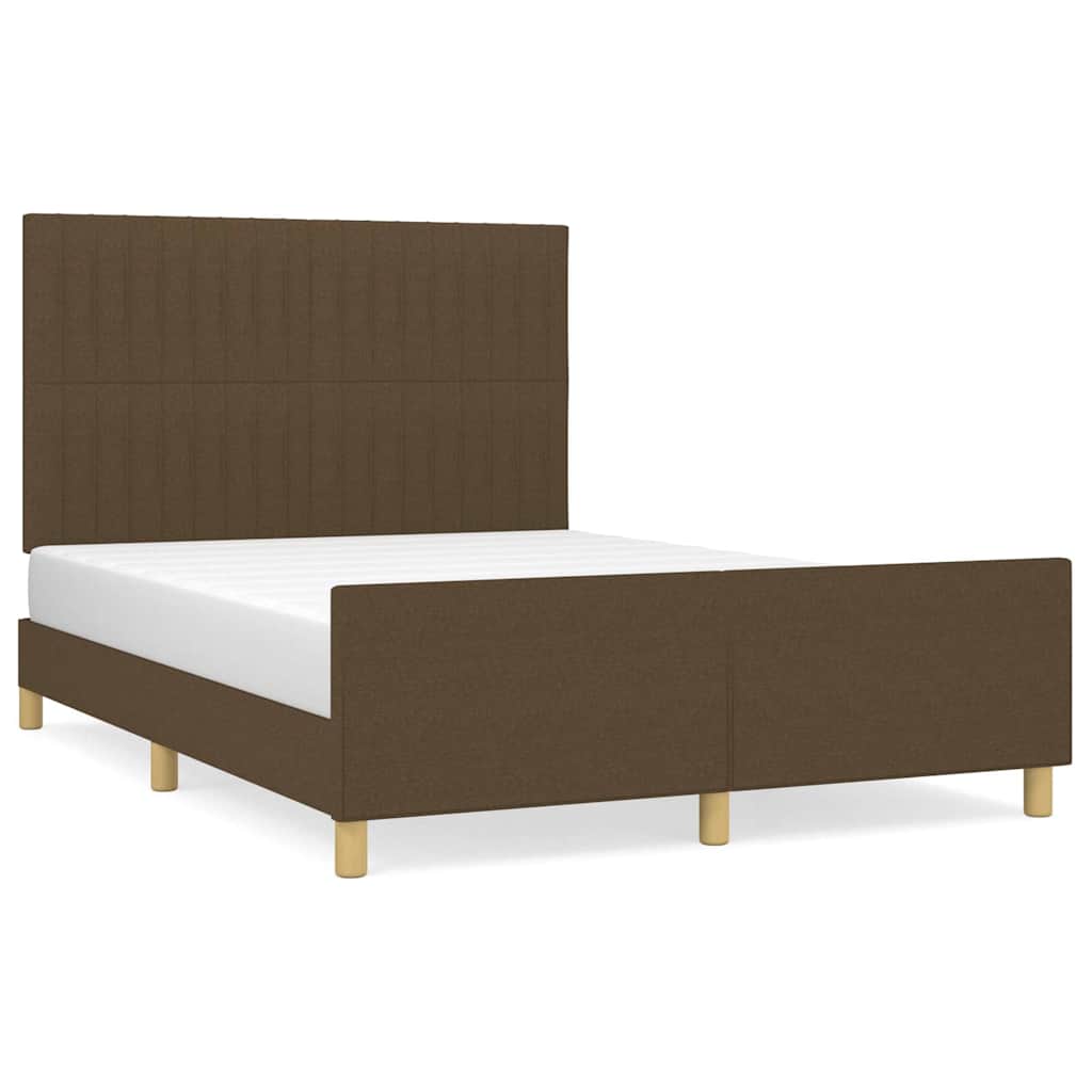 sengeramme uden madras 140x190 cm stof mørkebrun
