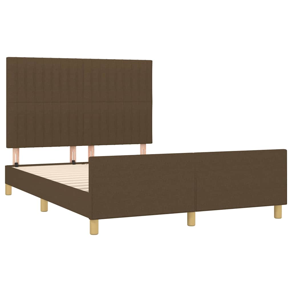 sengeramme uden madras 140x190 cm stof mørkebrun