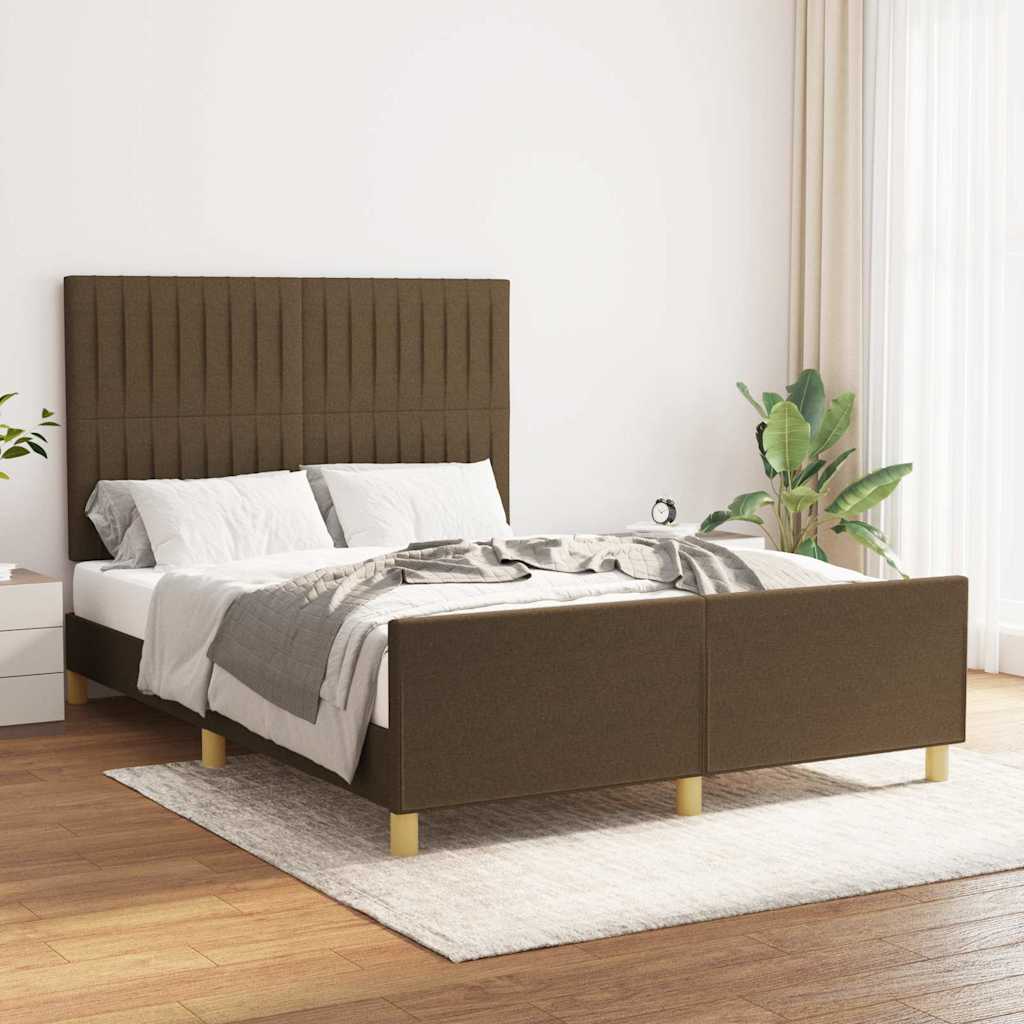 sengeramme uden madras 140x190 cm stof mørkebrun