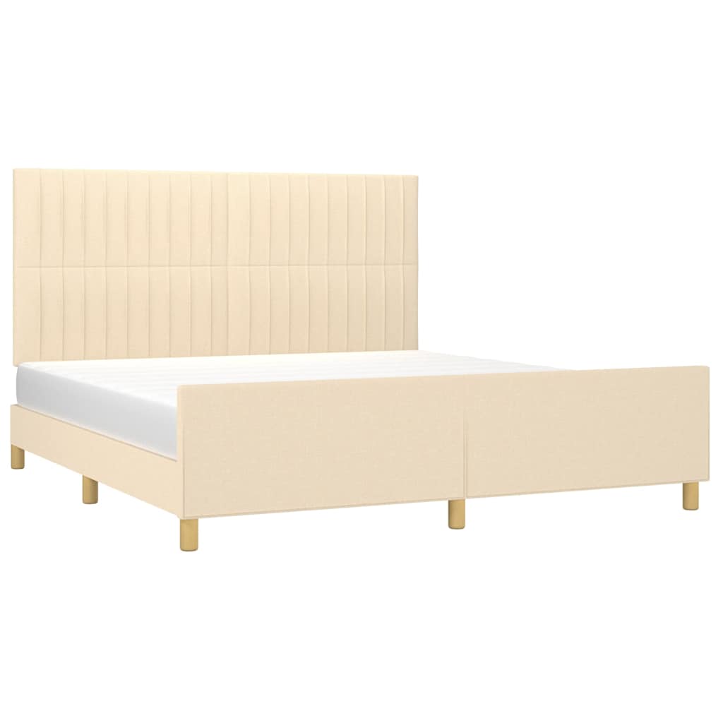 sengeramme uden madras 180x200 cm stof cremefarvet