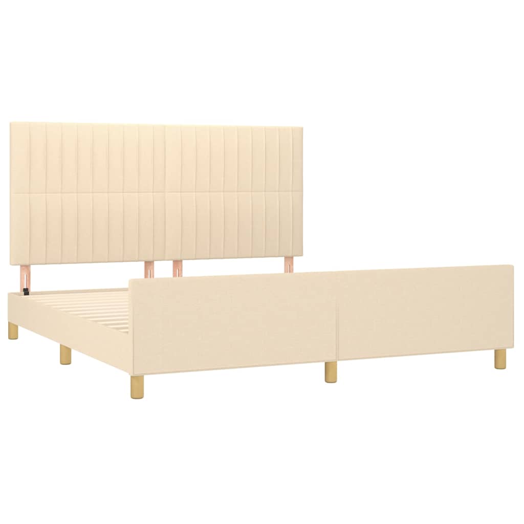 sengeramme uden madras 180x200 cm stof cremefarvet