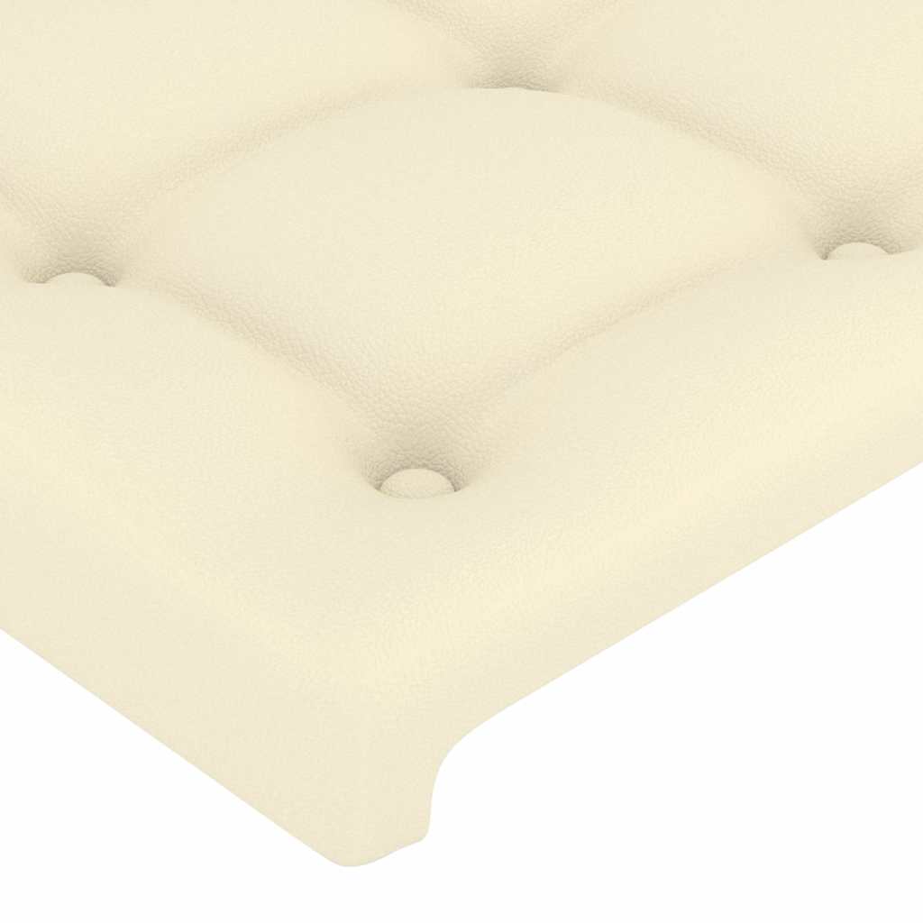 sengeramme med sengegavl 90x200 cm kunstlæder cremefarvet