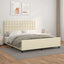 sengeramme med sengegavl 180x200 cm kunstlæder cremefarvet