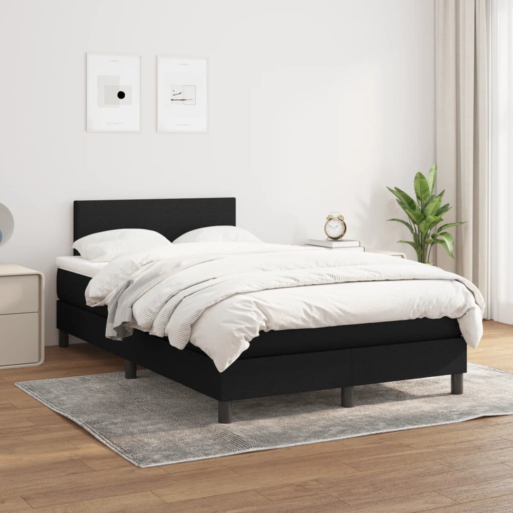 kontinentalseng med madras 120x200 cm stof sort billede
