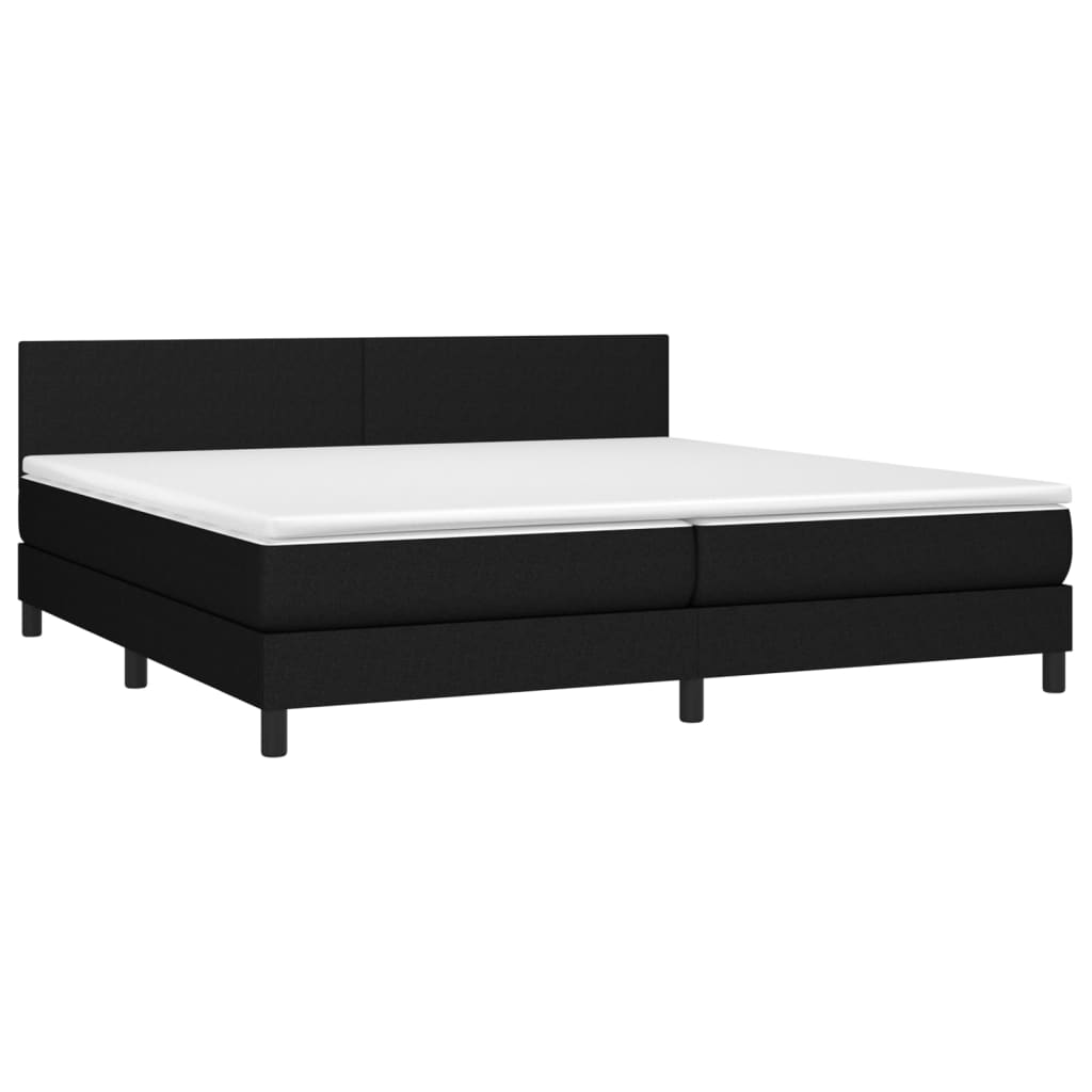 kontinentalseng med madras 200x200 cm stof sort