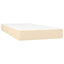 kontinentalseng med madras 200x200 cm stof cremefarvet