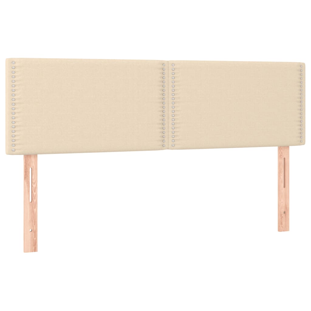 kontinentalseng med madras 140x190 cm stof cremefarvet