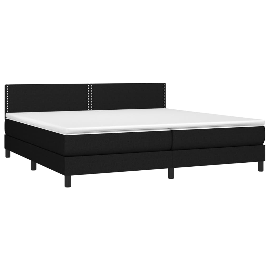 kontinentalseng med madras 200x200 cm stof sort