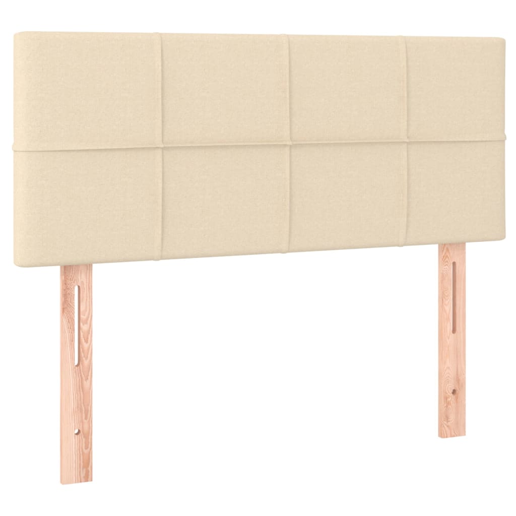 kontinentalseng med madras 80x200 cm stof cremefarvet