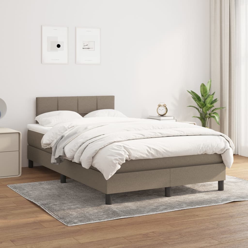 kontinentalseng med madras 120x200 cm stof gråbrun billede