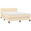 kontinentalseng med madras 140x190 cm stof cremefarvet