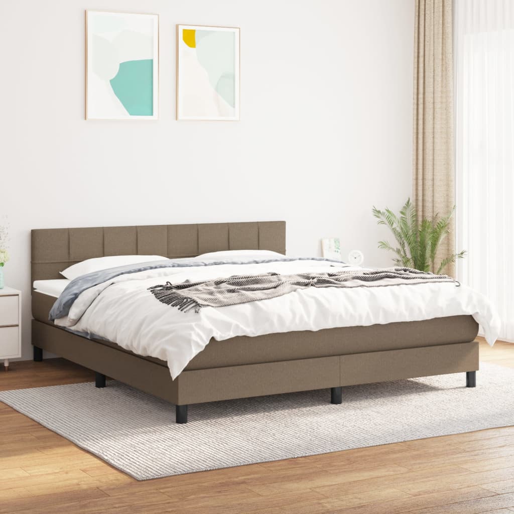 kontinentalseng med madras 180x200 cm stof gråbrun billede