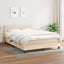 kontinentalseng med madras 140x190 cm stof cremefarvet