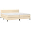kontinentalseng med madras 200x200 cm stof cremefarvet