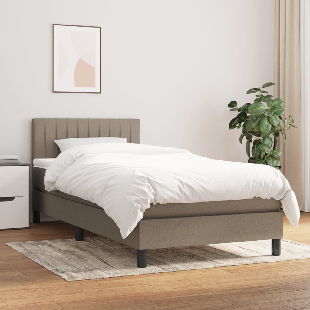 kontinentalseng med madras 90x190 cm stof gråbrun billede