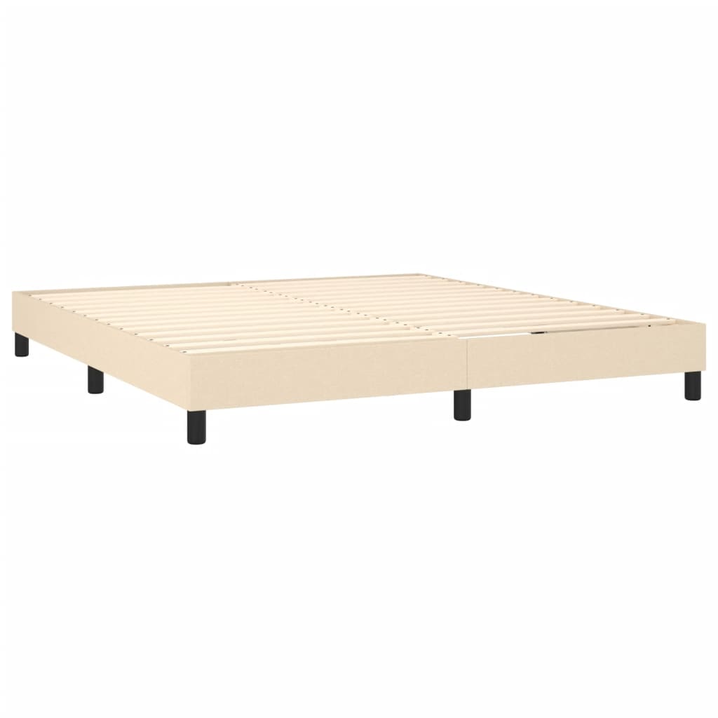 kontinentalseng med madras 160x200 cm stof cremefarvet